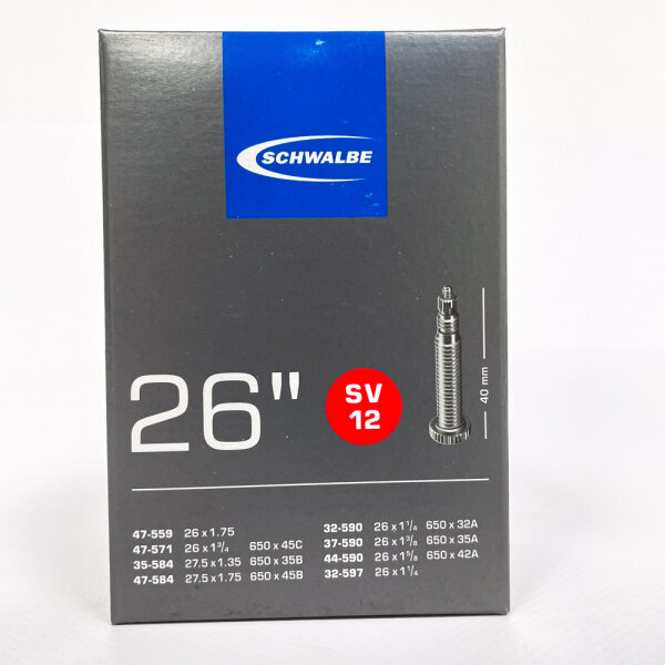 Schwalbe SV12 Fahrradschlauch 26 Zoll Dunlop Ventil 40 mm