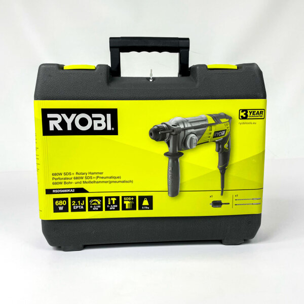 Ryobi RSDS680-KA2 SDS rotary hammer, 680 W, 2.1 J, SDS+, 5133002499