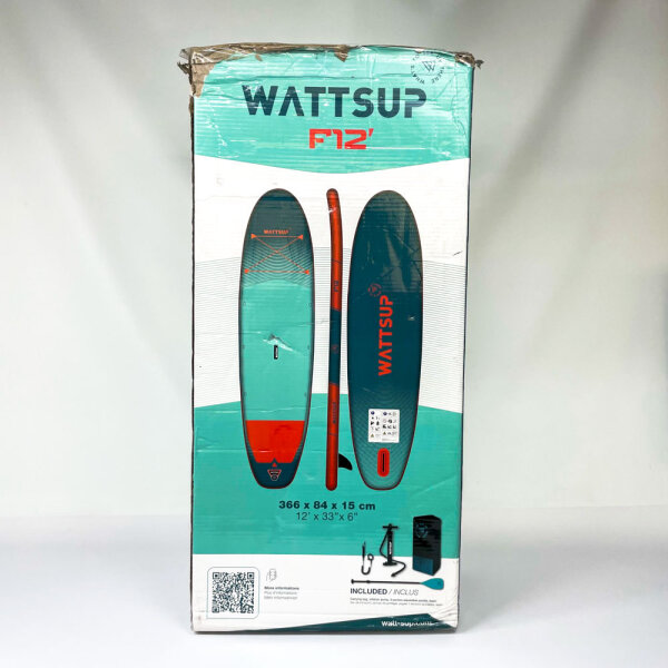 WATTSUP PB-WF12 aufblasbares Stand-Up-Paddleboard, 12 ft, 366 x 84 x 15 cm, 170Kg, 15 PSI