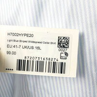 Suitsupply Mens Tailored Fit Shirt, EU 41L, Light Blue, Striped, Cotton, H7002HYPE20