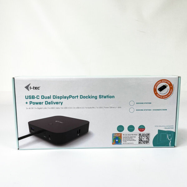 i-tec USB-C Dual DisplayPort Dockingstation mit Power Delivery, 100W, C31DUALDPDOCKPD