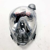 SWANEW Schnorchelmaske Vollmaske Tauchermaske mit 180° Sichtfeld, Faltbare Vollgesichtsmaske mit Kamerahaltung, für Erwachsene, Anti-Fog Anti-Leck, Müheloses Atmen, Transparent, M/L