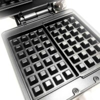 Little Balance 8384 Speed Waffeleisen 1400 – Elektrische Waffeleisen – echte belgische Waffeln rechteckig knusprig und flauschig – Leistung 1400 W – Silber Metallic