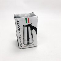 Jeffergarden Espresso Maker, Coffee Machine Coffee Pot Portable Stainless Steel Coffee Pot Moka Espresso Maker Mocha Pot Stovetop Coffee Maker Induction Cookers (100ml)