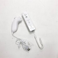 Voyee Controller Compatible with Wii Remote Controller and Nun-Chuck, Wireless Controller Controlled Movement Sensor Compatible with Wii/Wii U with silicone housing and bracelet (white)