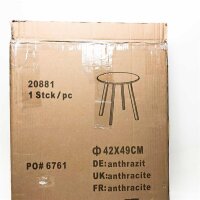 Haku Möbel side table tubular steel diameter 42 x 49 cm anthracite