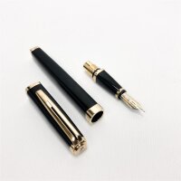 Waterman Exception Fill spring holder (model slim) (black with clip made of 23-carat gold, spring thickness f, blue ink, gift box)
