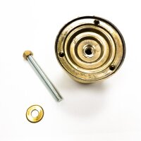 Amig door button made of polished brass, 70 mm