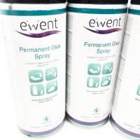 3 StK, Ewent EW5626 Permanent glue spray, 400 ml, strong glue for light and heavy materials: metals, plastics, paper, cork, cardboard, styrofoam, foams, foams