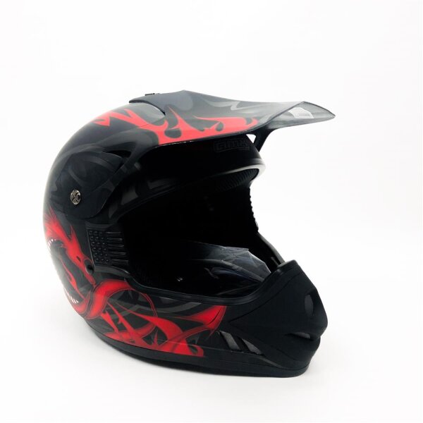 AMX Dragon Motocross helmet, black / mattrot, XL 61-62 cm