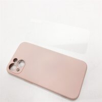 Grebuy Silikonhülle Kompatibel mit iPhone 13 mit 2 Panzerglas Displayschutzfolie, Stoßfeste Schutzhülle Silikon Kompatibel mit iPhone 13 6.1 Zoll - Pink