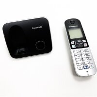 Panasonic KX-TG6811JTB, ohne AKKU, Schnurloses DECT-Telefon, 1,8-Zoll-LCD-Bildschirm, schlanke und kompakte Designbasis, schwarz