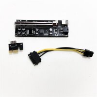 1 piece beyimei ver009s pcie riser 1x to 16x GPU riser card, with 0.6 m USB 3.0 extension cable - 6pin SATA power cable - 8 fixed capacitors - GPU Extender Board for Bitcoin Ethereum Mining ETH