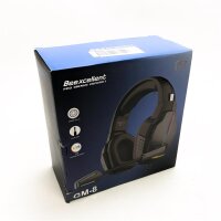 Gaming-Headset, 4 RGB-Beleuchtungsmodi und um 180° drehbare Ohrenschützer, fortschrittliches Stereo-Gaming-Headset mit flexiblem Mikrofon, kompatibel mit PS4/PS5/Xbox One/PC/Switch (Grau)