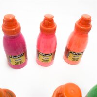 Pack with 6 colors, Cleopatra gouache effect color, yellow fluorescent+spring green+pink fluo+neon blue+magenta+orange fluo (250 ml/ piece)