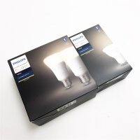 Philips Hue White E27 LED Lamp double pack, dimmable, warm white light + Philips Hue White GU10 LED [energy class f]