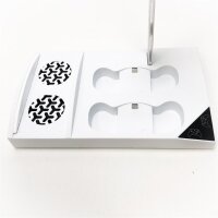 Meneea fan charging stand for consoles and controllers of the Xbox S series, with 2 x 1400 mAh rechargeable batteries, headphone racks and 9 game plugs (white)
