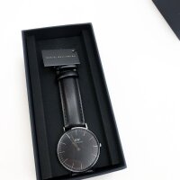 Daniel Wellington Classic Sheffield, Schwarz/Silber Uhr, 36mm, Leder, für Damen und Herren
