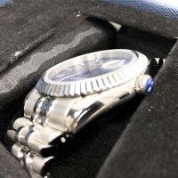 BUREI Herren Automatik Armbanduhr Elegantes Modell Klassisches Design Synthetisches Saphirglas Gold Edelstahlband