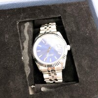 BUREI Herren Automatik Armbanduhr Elegantes Modell Klassisches Design Synthetisches Saphirglas Gold Edelstahlband