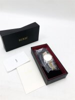 Burei men watches automatic wristwatch scratch -resistant synthetic sapphire glass with date display and two -tone stainless steel bracelet