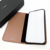 Lucrin - Wallet Case compatible with iPhone 11 Pro Max - Cognac - Genuine Leather