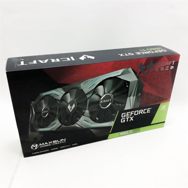 MAXSUN GeForce GTX 1660 Ti iCraft 6GB 192-Bit GDDR6 Gaming Video Grafikkarte GPU mit 3 Lüftern Leistung Kühlung & RGB Beleuchtung