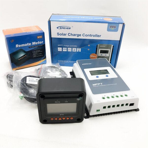 Epever Mppt Solar charger Tracer on series 10a / 20a / 30a / 40a with 12V / 24V DC Automatic identification system voltage (30A+MT50+RTS+RS485)