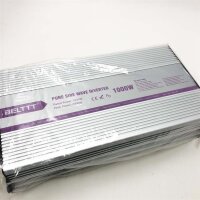 BELTTT Reiner Sinus Wechselrichter Spannungswandler mit LED Display, 2 USB Anschlüsse und EU Steckdose Umwandler Inverter Konverter für Fahrzeug Solar Hause Schiffe (1000W/12V)