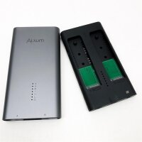 Alxum USB3.2 Gen2 10Gbps Dual Bay M.2 NVMe SSD Offline-Klon Gehäuse, USB Typ C Solid-State-Laufwerkgehäuse, Support UASP & Trim für PCIe M-Key M+B-Key 2242/2260/2280