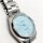 BUREI Watch Mens Elegant Analogue Quartz Watch for Men with Stainless Steel Strap 42 MM Round Wrist Watch Blue Dial
