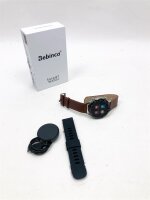 Bebinca Smartwatch für Männer1,28 Freisprechen und Empfangen von Freisprechanrufen, Bluetooth-Lautsprecher mit 128MB Musik-Player, Fitness Uhr 3ATM wasserdichte IOS/Android (Stahl)
