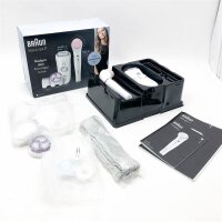 Braun Silk-épil Professional Beauty Set 7-895 6-in-1 wireless wet & dry hair removal, epilator, razor, peeling and cleaning for face and body, white/silver