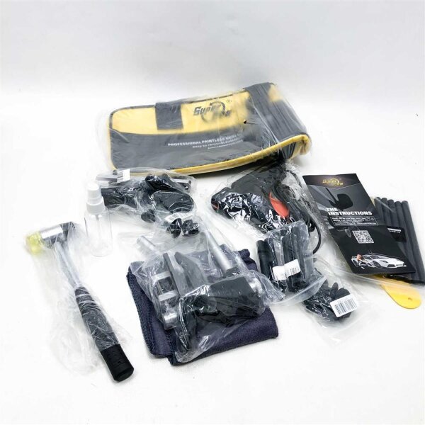 PDR Auto Dellen Reparaturset, Ausbeulwerkzeug, Lackfreies Dellen Reparatur mit 2 in 1 T-Bar Dellenzieher, Dellenheber und Brücke Ausbeulen Abzieher, für Entfernen von Dellen auf Metalloberflächen