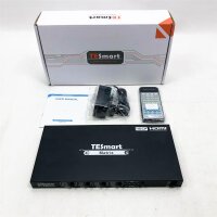 TESmart 4x4 HDMI Matrix Switch 4K bei 30Hz UHD | 4 in 4 Out HDMI Matrix Switcher HDCP 1.4 Video Switcher Unterstützt IR-Fernbedienung, RS-232, Abschaltspeicherfunktion