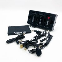 Saramonic two-channel microphone system Blink 500, Ultra compact 2.4 GHz, TX + TX + RX compatible with Canon Nikon DSLR. Mirrorless phones, interviews