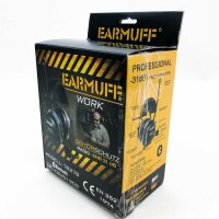 EARMUFF Gehörschutz mit Radio und Bluetooth - extra klarer Sound & Empfang - Unterhaltung bei der Arbeit trotzt perfektem Schutz - Ideal für Forst, Baustellen, Industrie oder Heimwerken